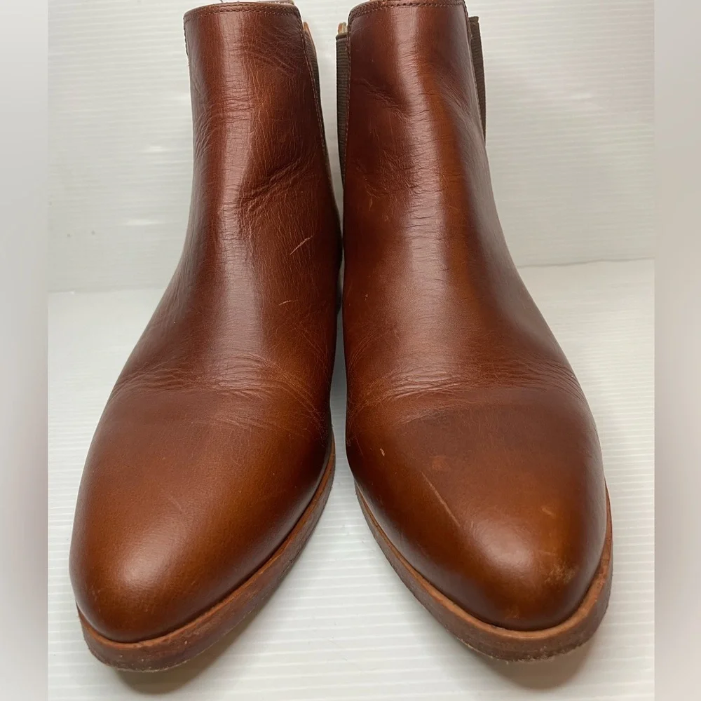 Nisolo Eva Everyday Chelsea Boots Brandy Brown Leather Size 9.5
